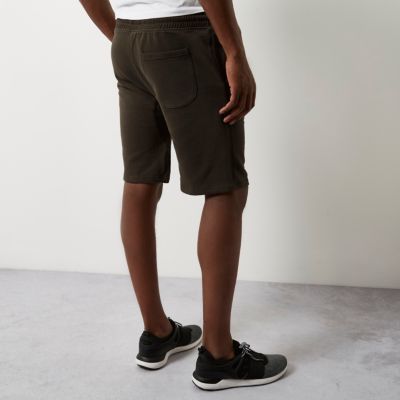 Dark green jogger shorts